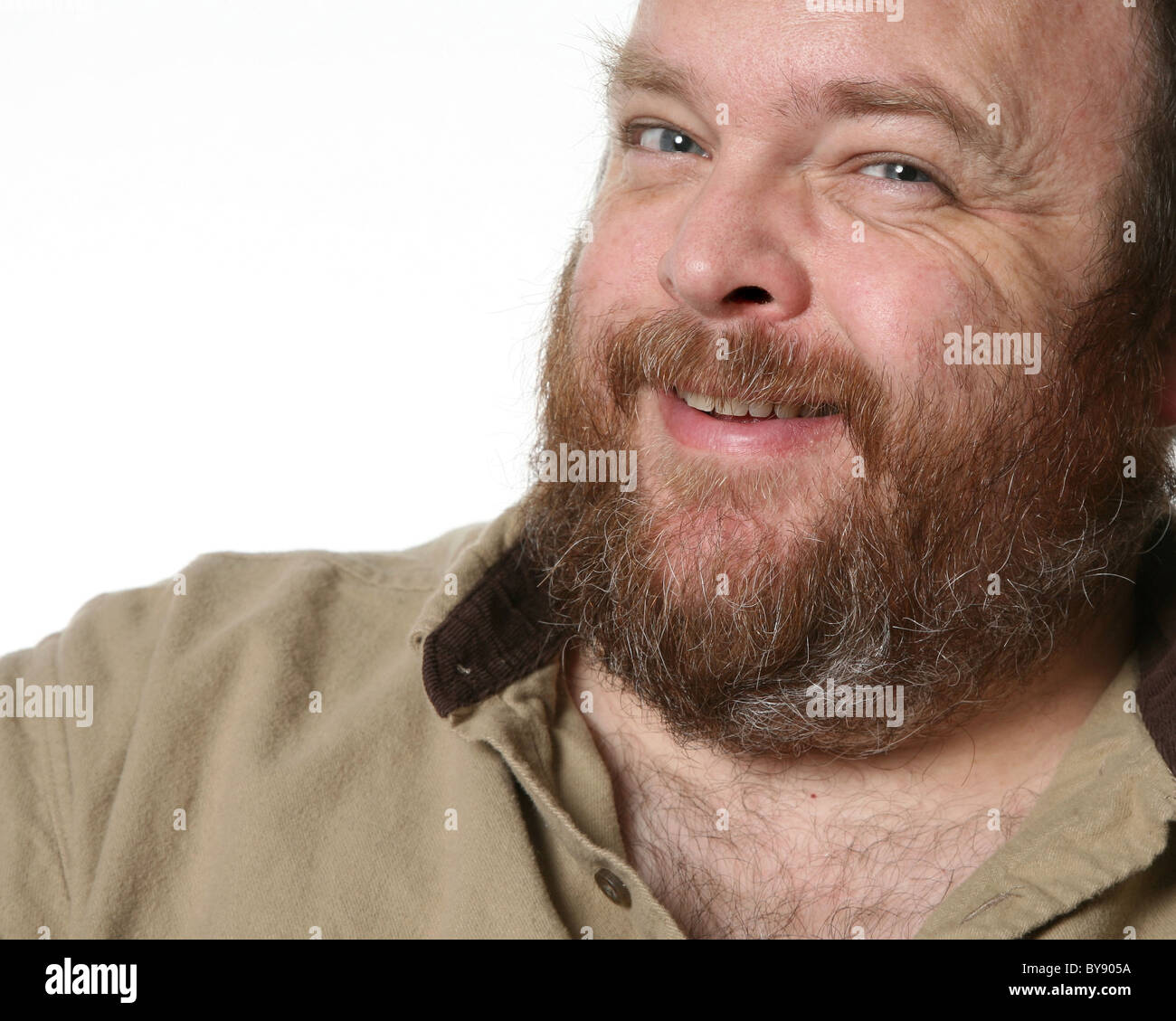 Portrait of a middle aged et obèse barbu. Banque D'Images