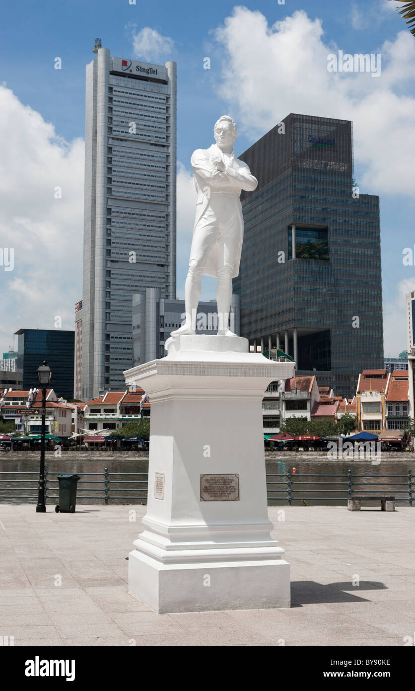 Statue Raffles, Singapour Banque D'Images