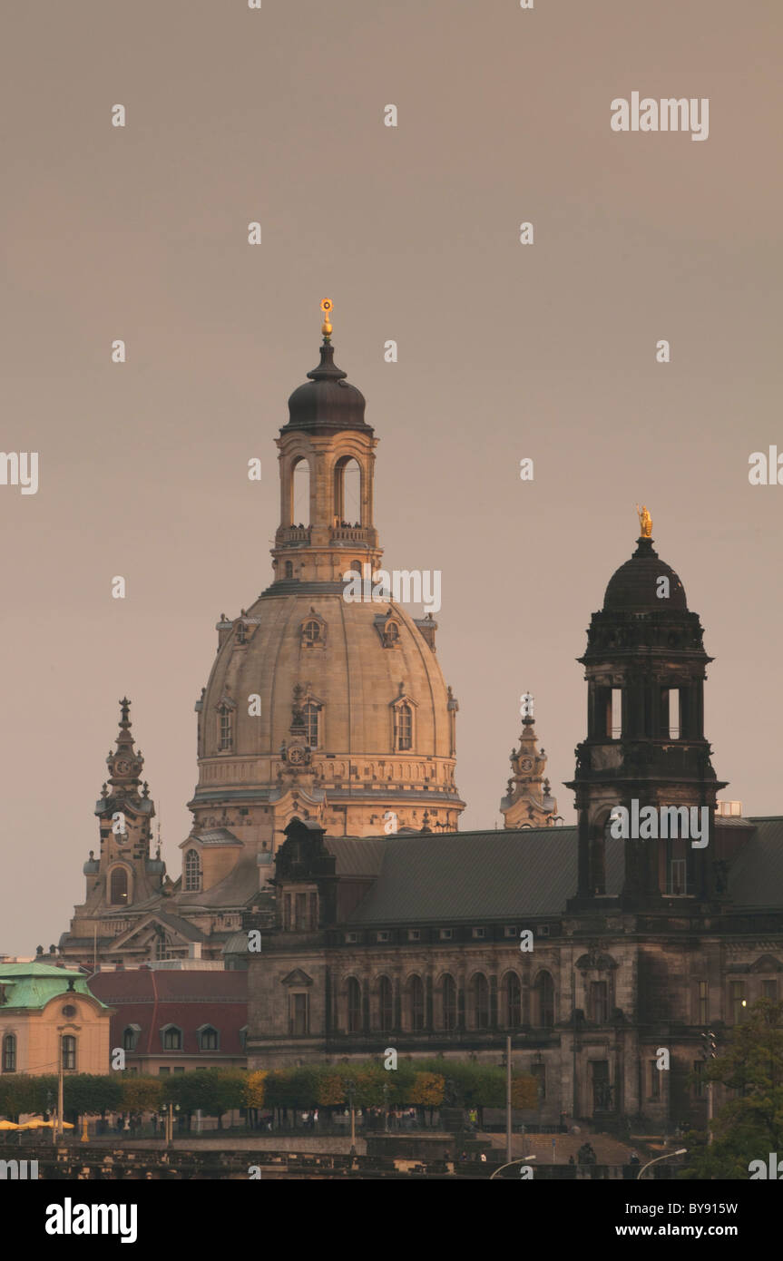 Dôme de la Frauenkirche à Dresde, Saxe, Allemagne, Europe Banque D'Images