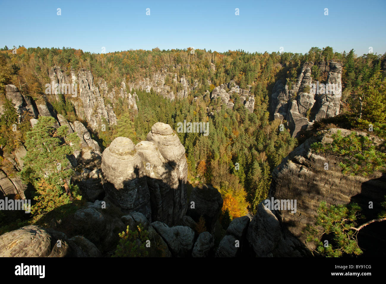 Saxon-Switzerland National Park, Saxe, Allemagne, Europe Banque D'Images