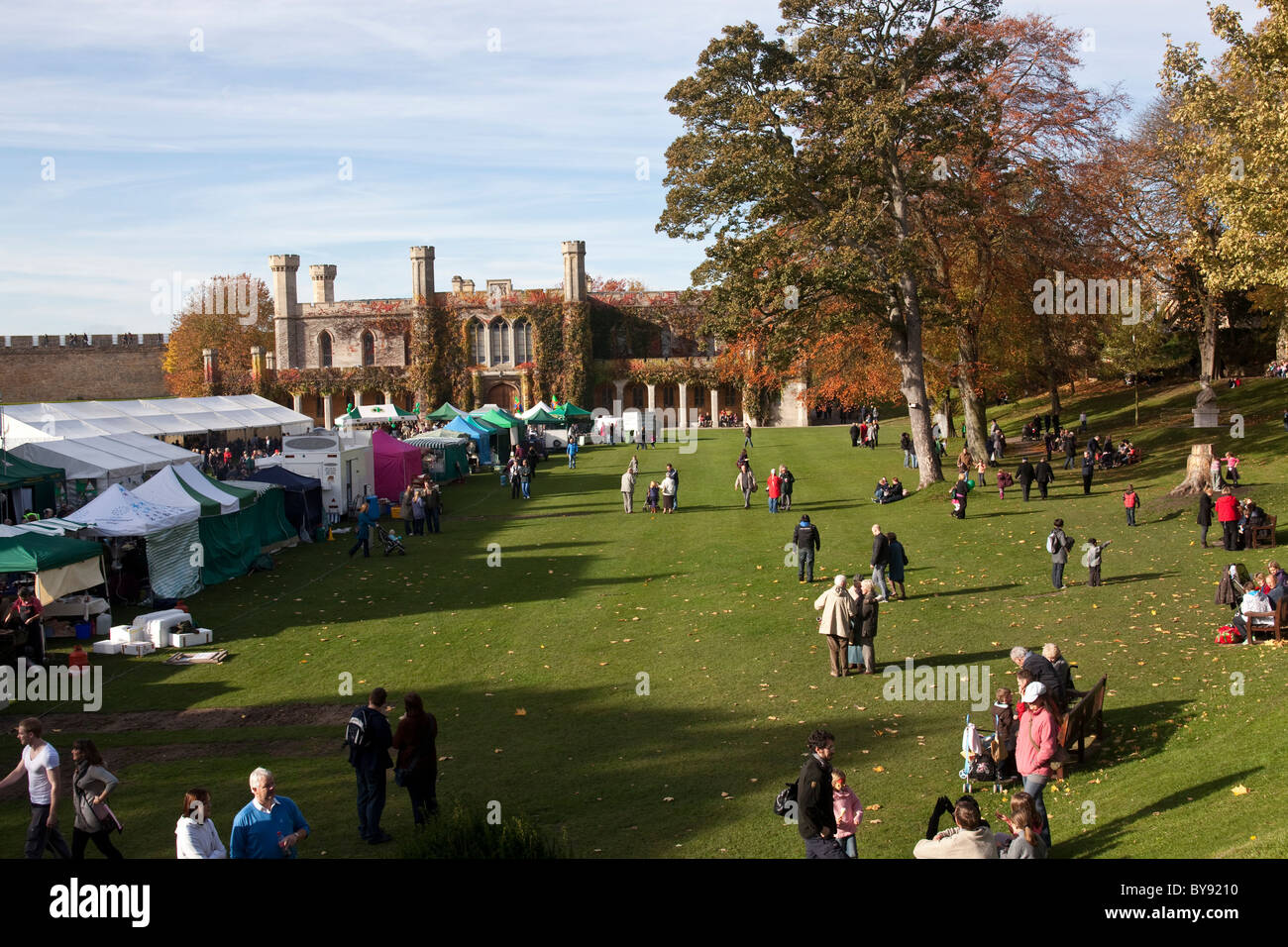 Les aliments d'automne fayre à Château de Lincoln, Lincoln, Lincolnshire. Banque D'Images