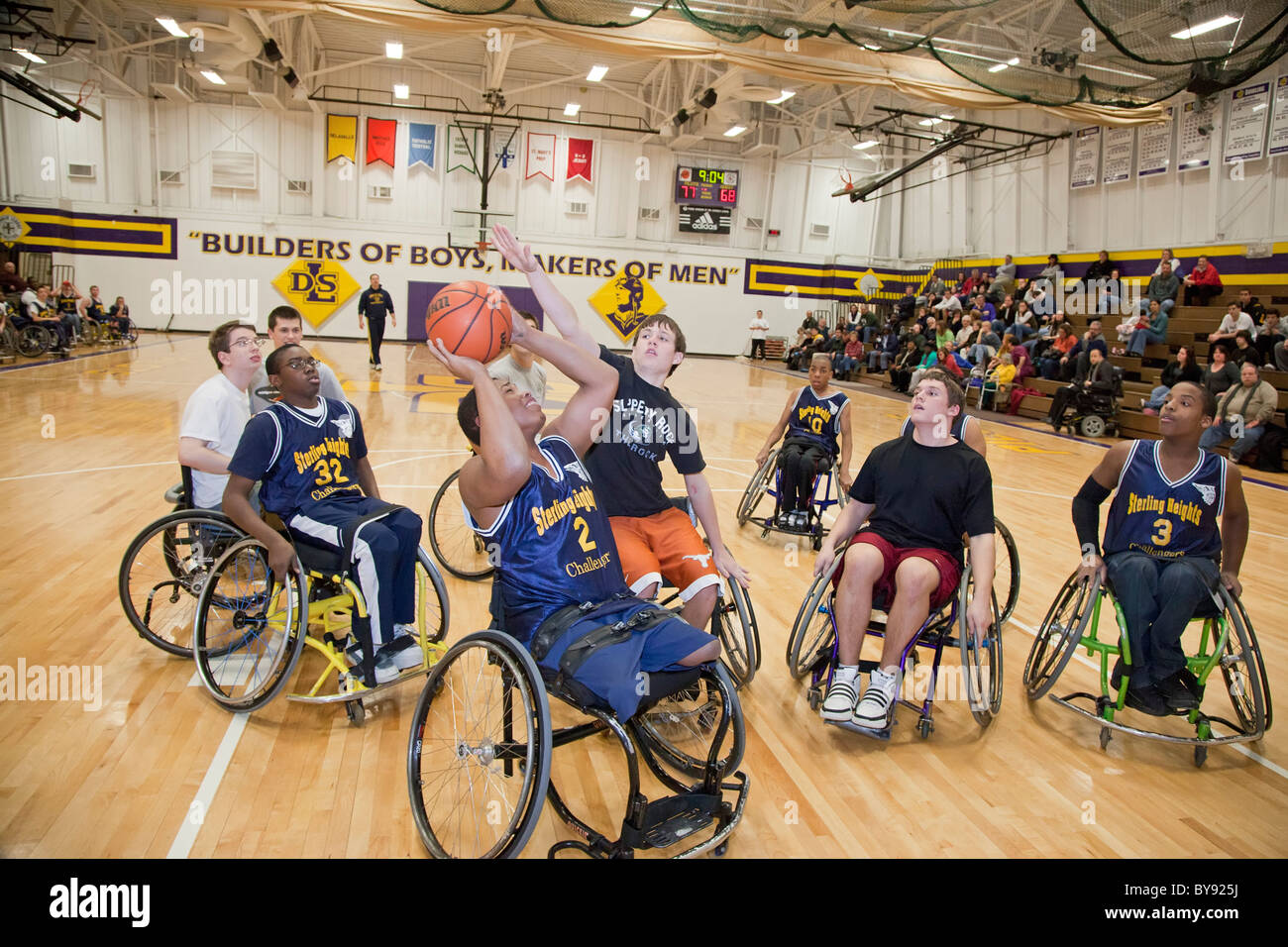 Le basket-ball en fauteuil roulant Banque D'Images