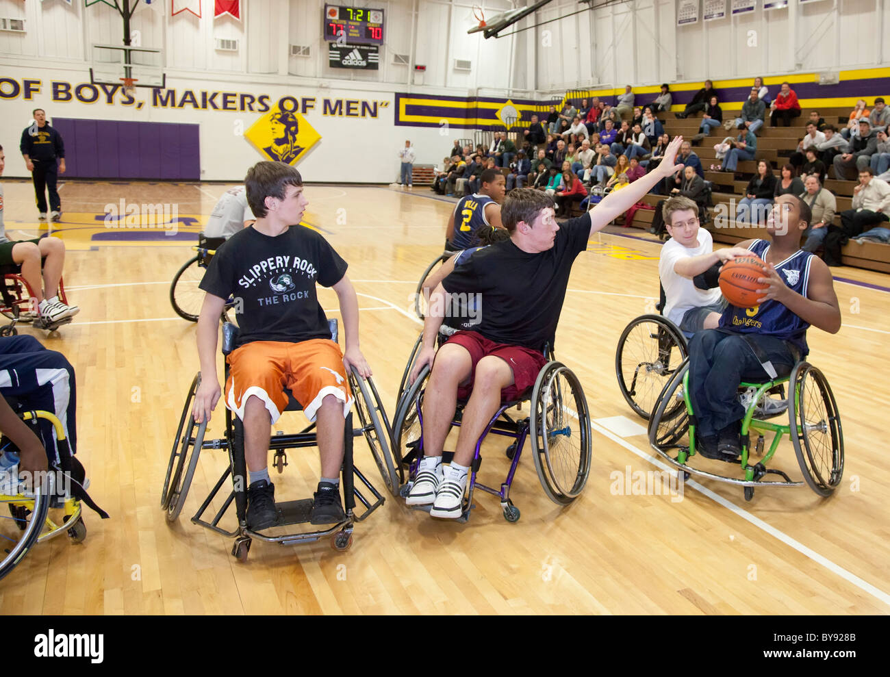 Le basket-ball en fauteuil roulant Banque D'Images