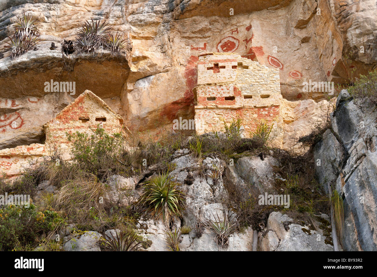 Revash mausolée près de Chachapoyas, Pérou Banque D'Images