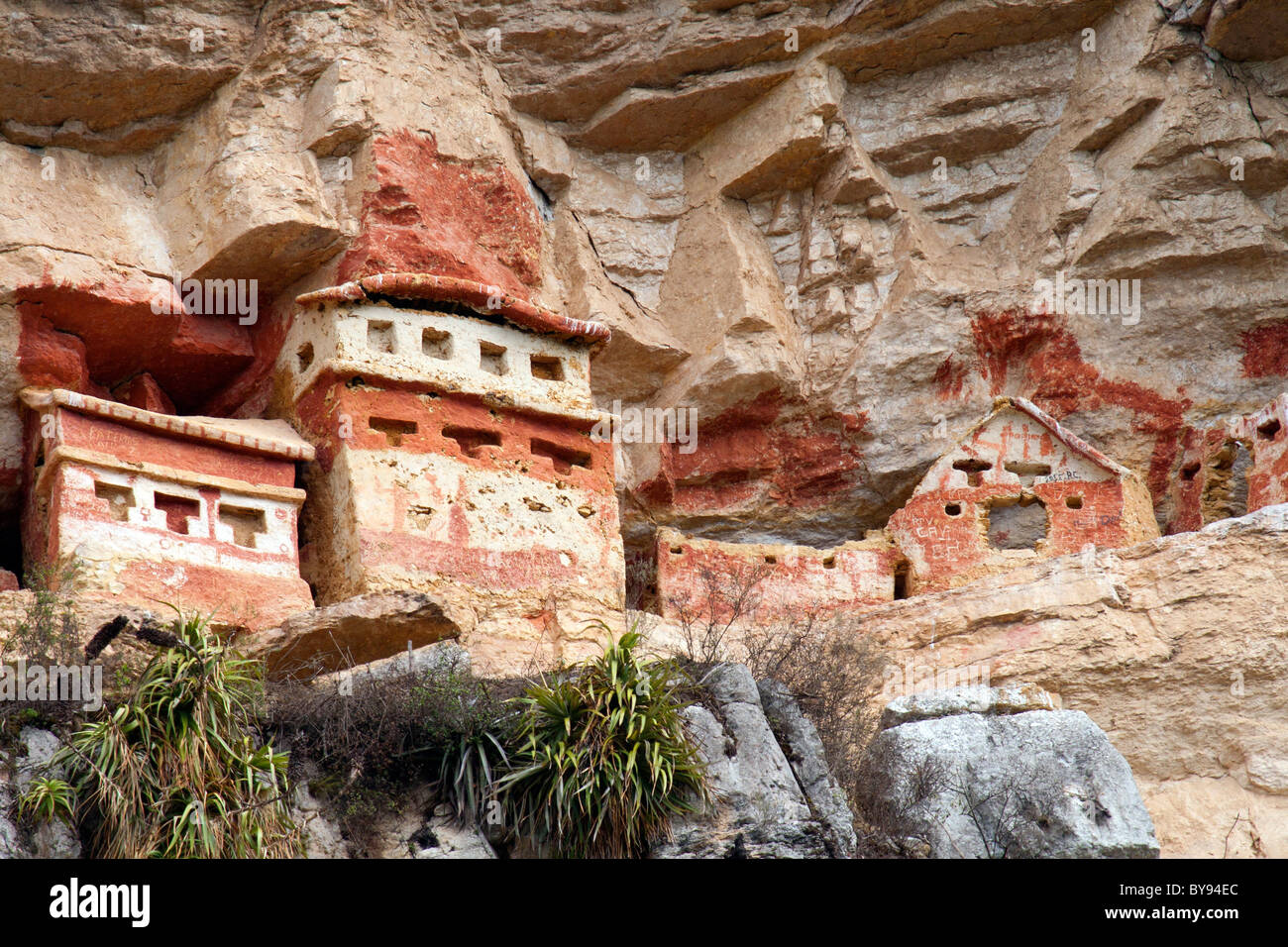 Revash Mausolée près de Chachapoyas, Pérou Banque D'Images