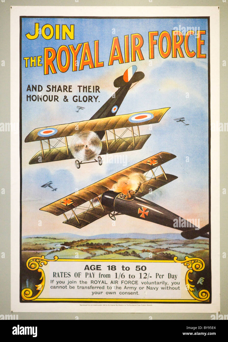 La Royal Air Force britannique ca affiche de recrutement. 1917 Banque D'Images