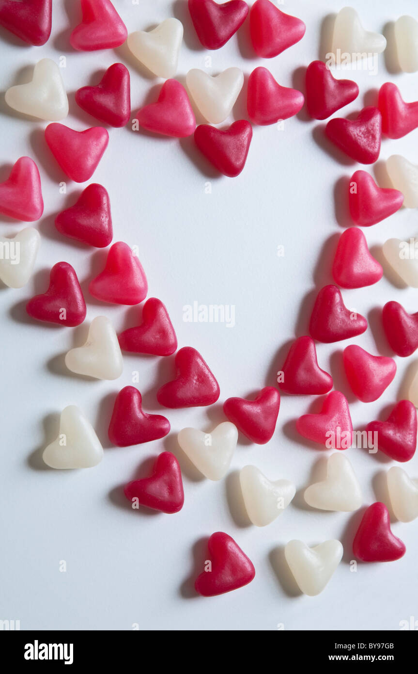Jelly Bean Coeurs de prendre une forme de coeur. Banque D'Images