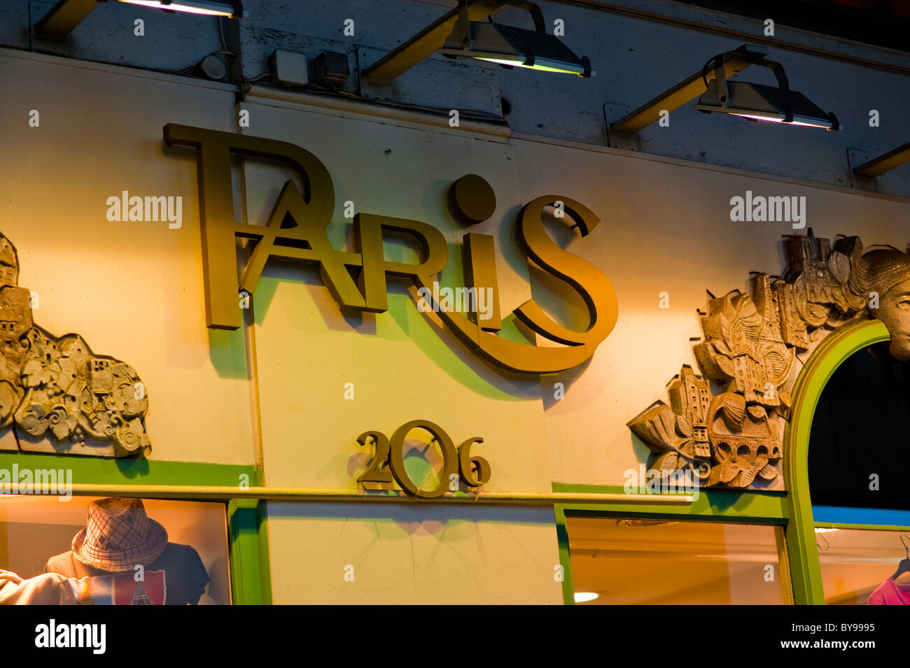 Paris, France, boutique de cadeaux, panneau de détail vintage, shopping, Banque D'Images