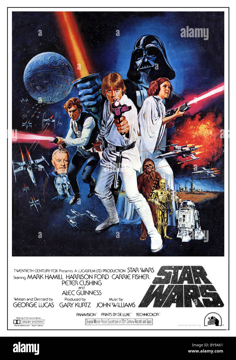 Star Wars Année : 1977 - USA Réalisation : George Lucas Affiche (USA) Banque D'Images