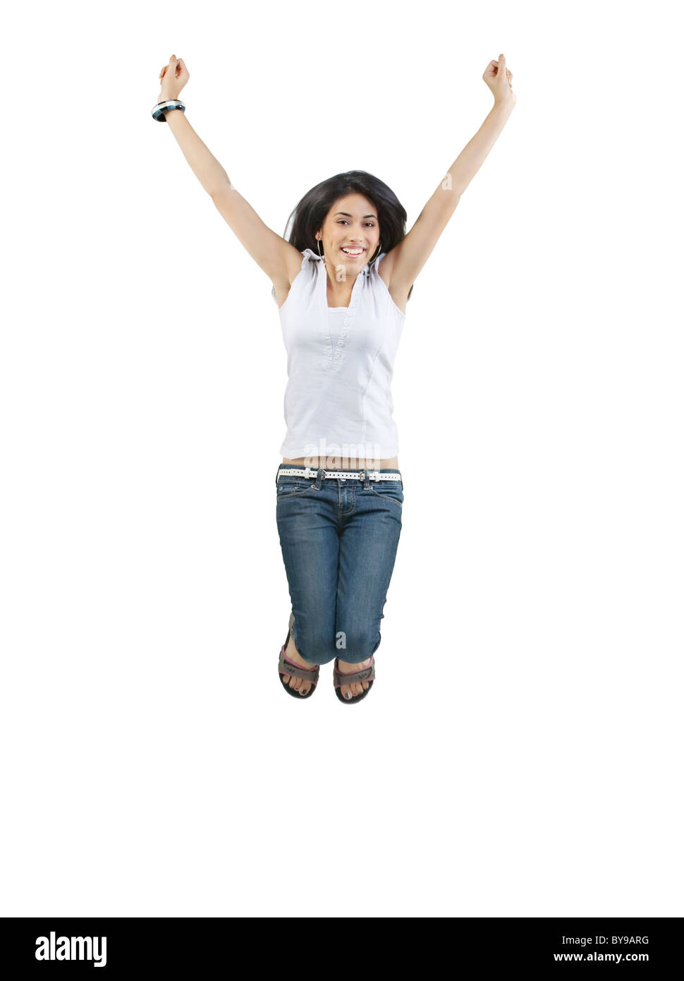 Saut Man dans l'air Banque D'Images