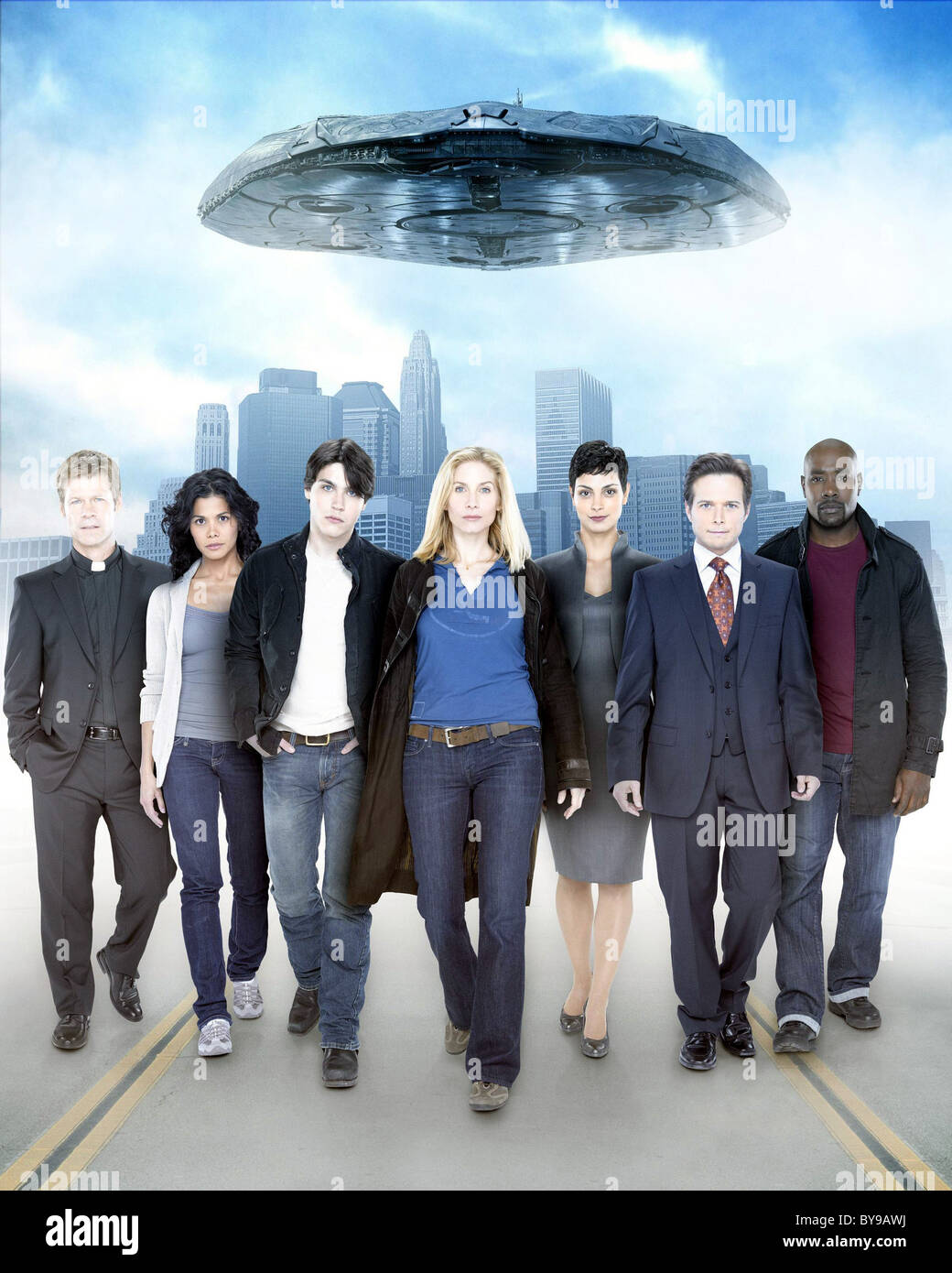 V séries télé 2009 - ? ? ? ? USA Saison 2009 1 - Promotion Joel Gretsch, Lourdes Benedicto, Logan Huffman Elizabeth Mitchell, Morena Banque D'Images