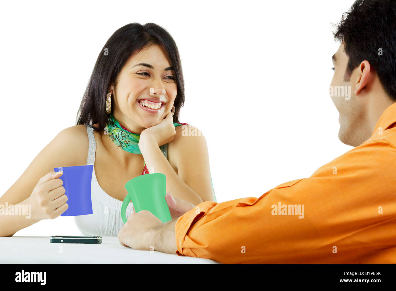 Friends sitting together Banque D'Images