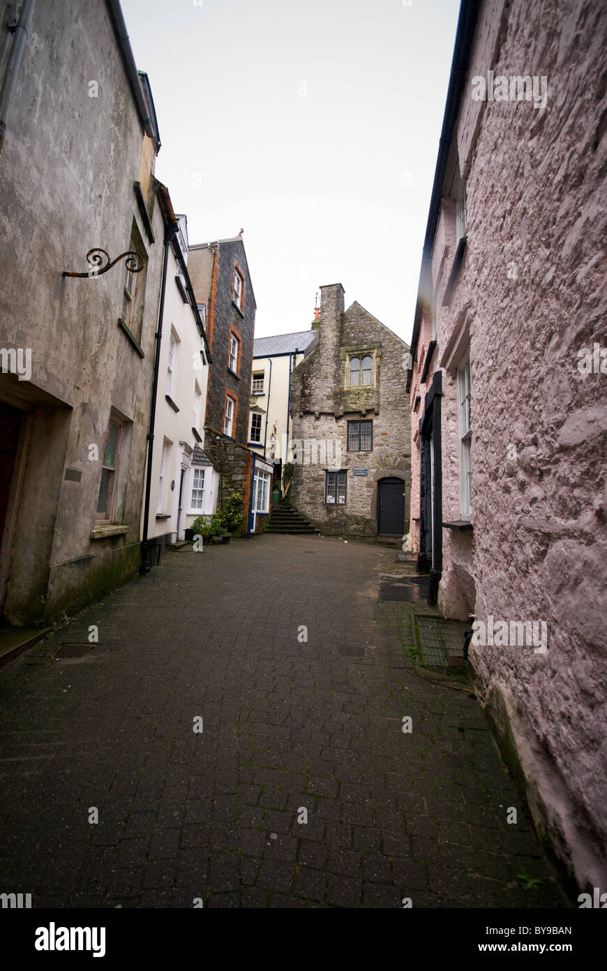 Tudor Merchants House Tenby, Pembrokeshire Wales UK Exterior propriété du National Trust Banque D'Images