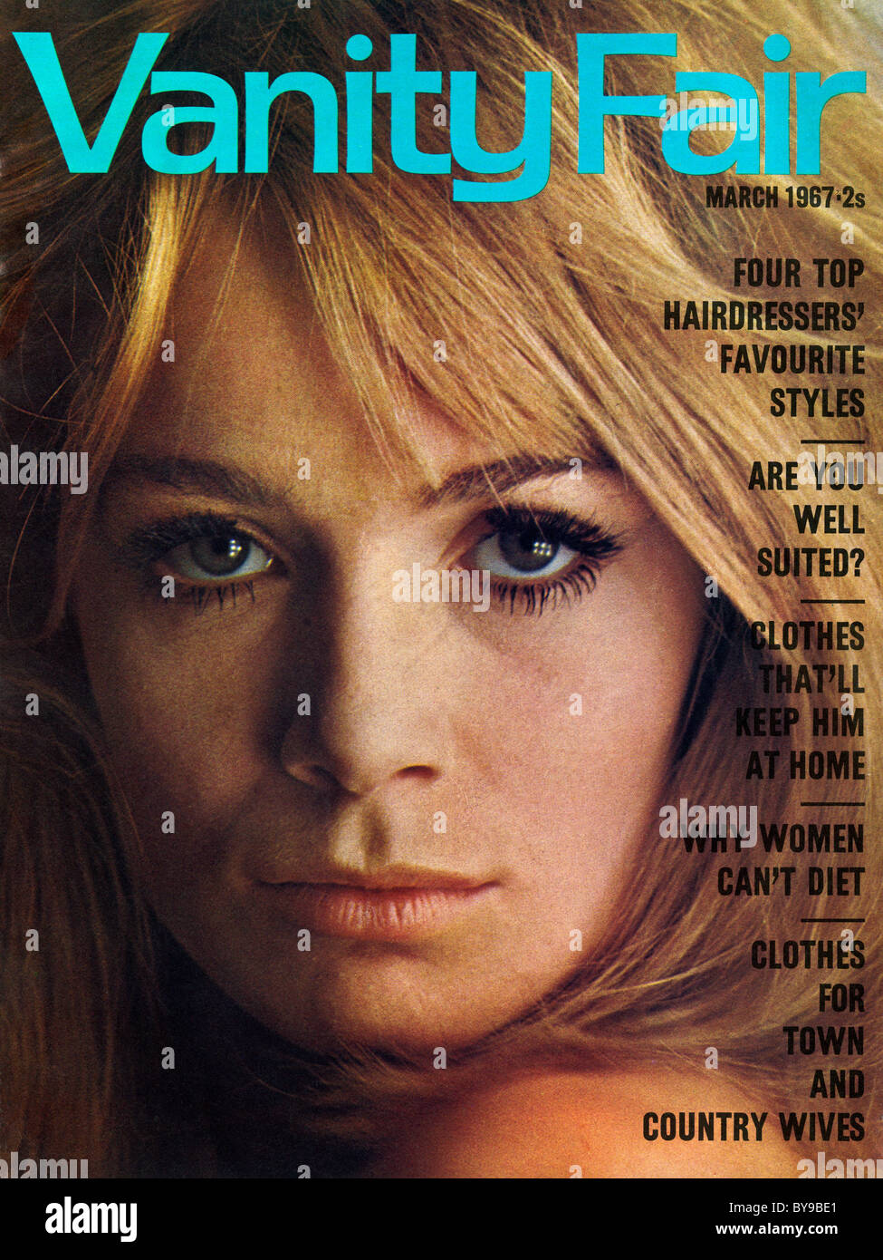 Couverture du magazine VANITY FAIR en date du 1967 mars à un prix de 2 shillings balançant les années 60 Banque D'Images