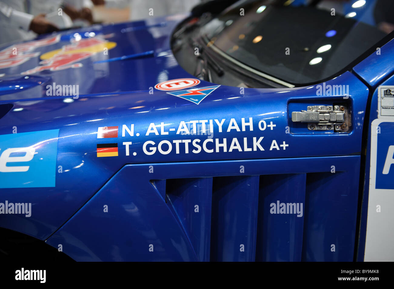 Le Volkswagen Race Touareg 3 conduit a remporté le Dakar 2011 Course le spectacle au Qatar Motorshow Banque D'Images