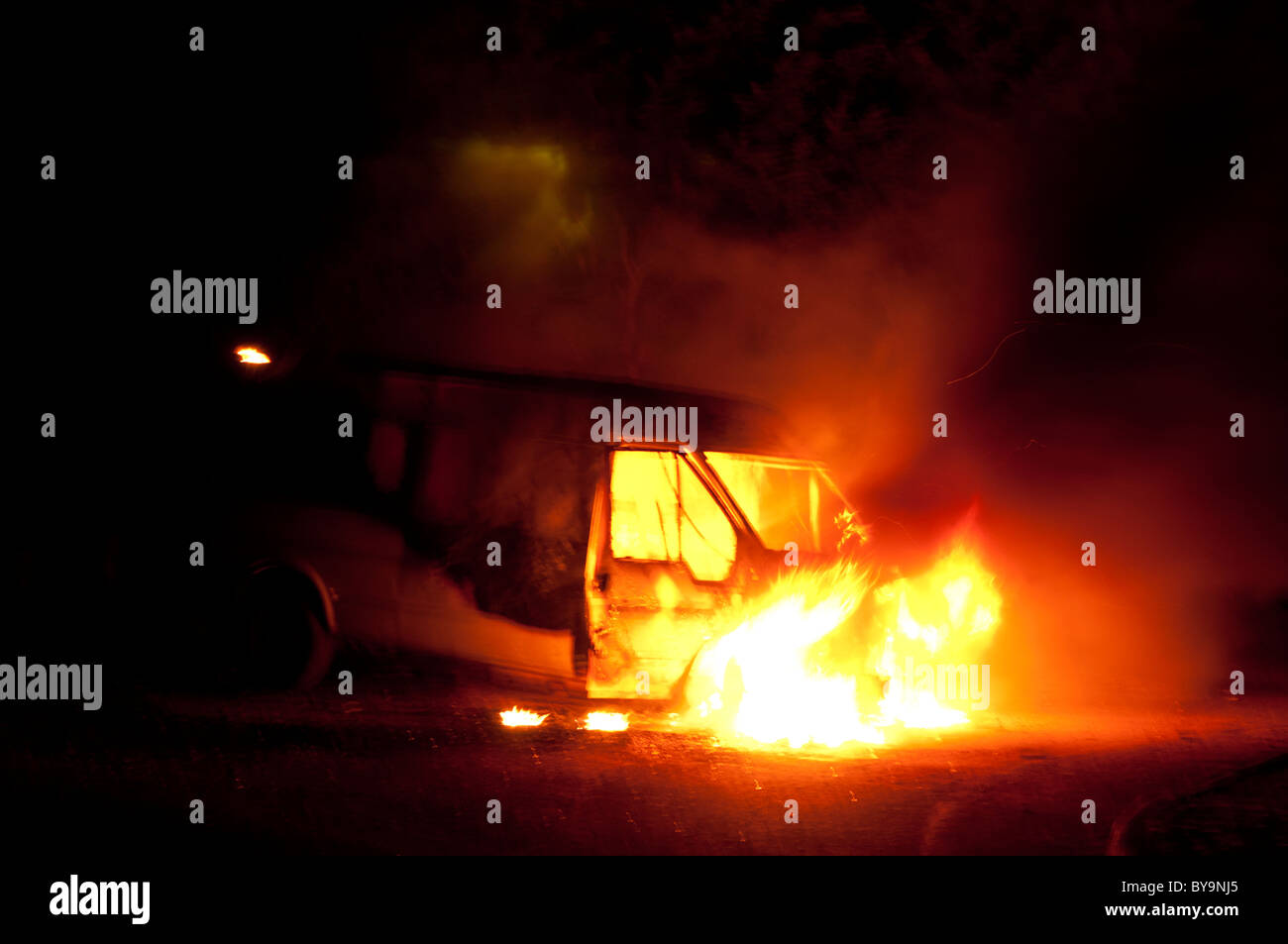 vans on fire