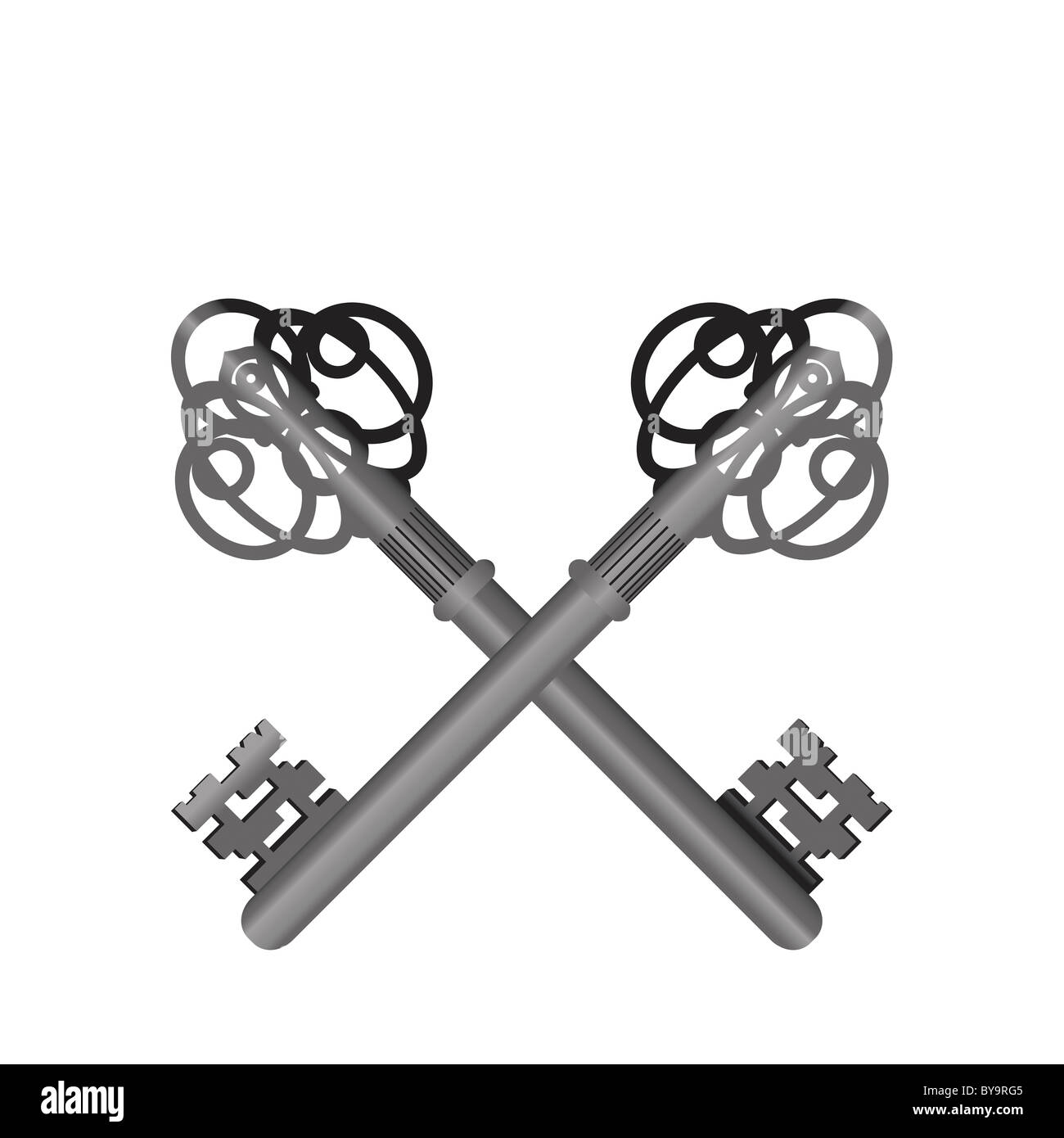 Les clefs croisées - symbole de la Papauté Banque D'Images