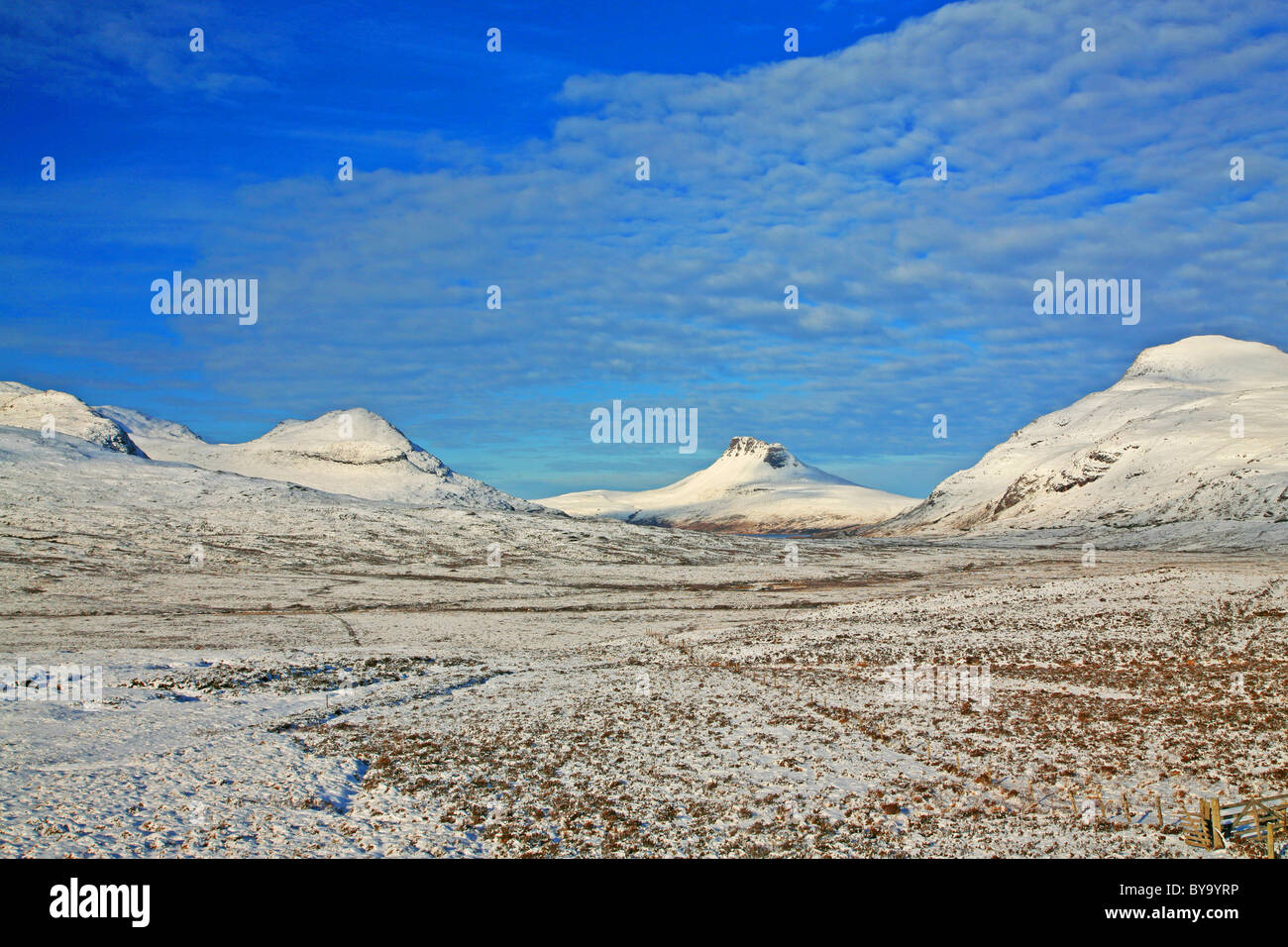 UK Ecosse Wester Ross-shire de Stackpolly Drumrunnie forme montagne Banque D'Images