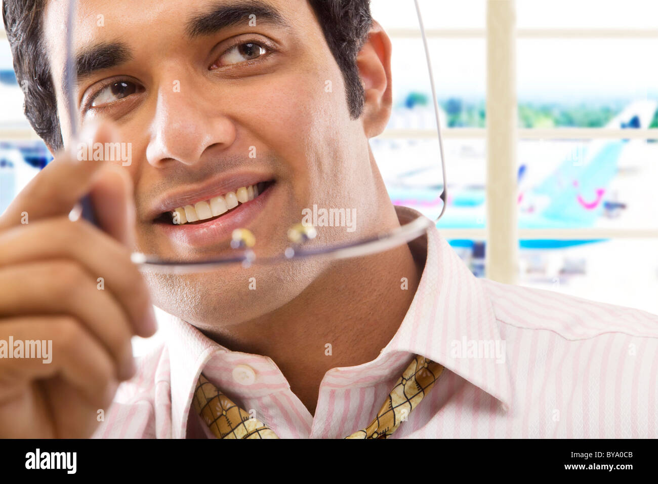 Businessman avec des lunettes Banque D'Images