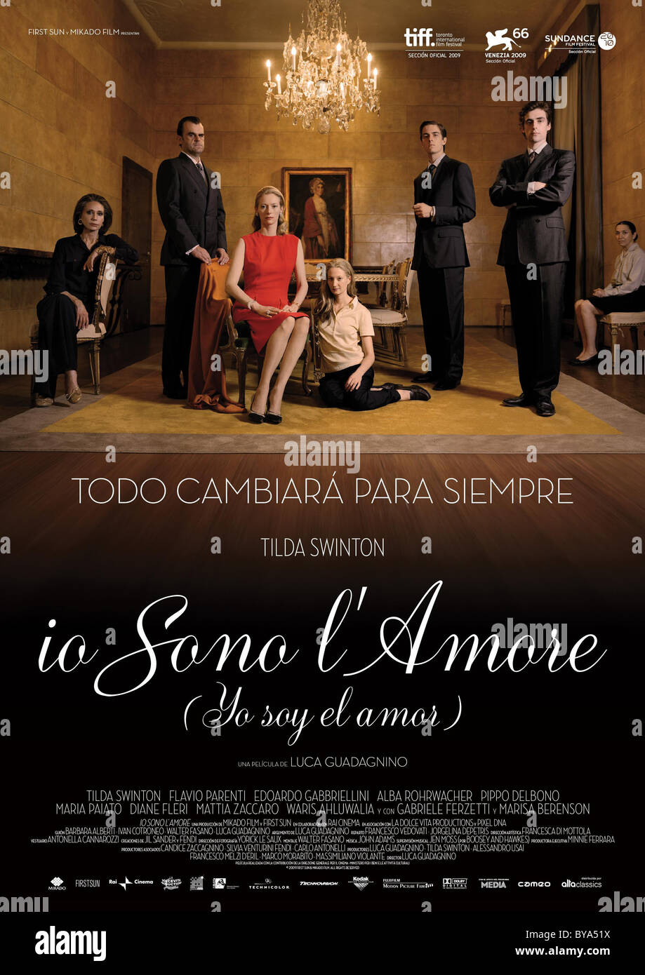 Io sono l'amore Je suis Amour Année : 2009 Italie Réalisation : affiche de film de Luca Guadagnino (Sp) Banque D'Images