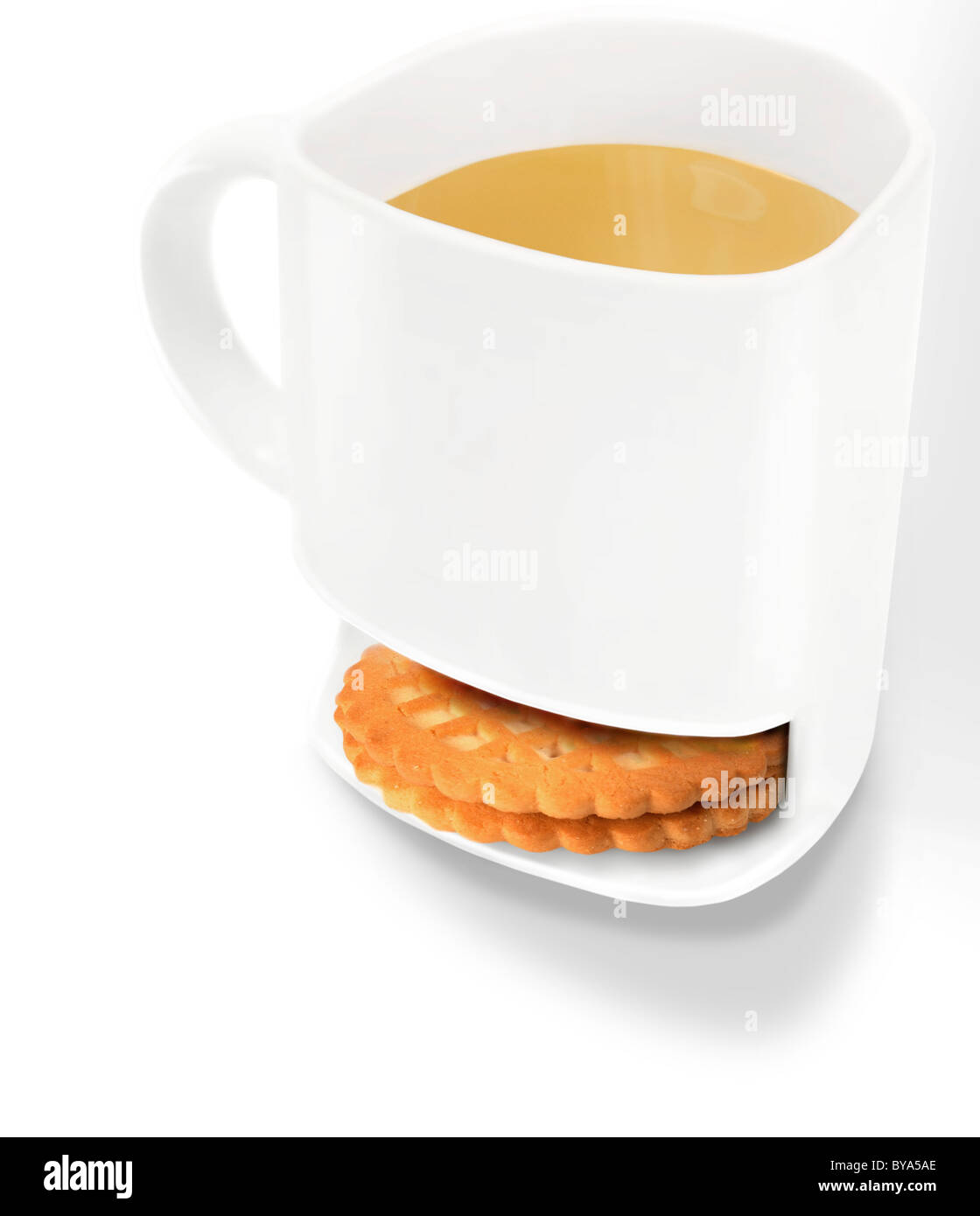 Tasse de thé avec biscuit Banque D'Images