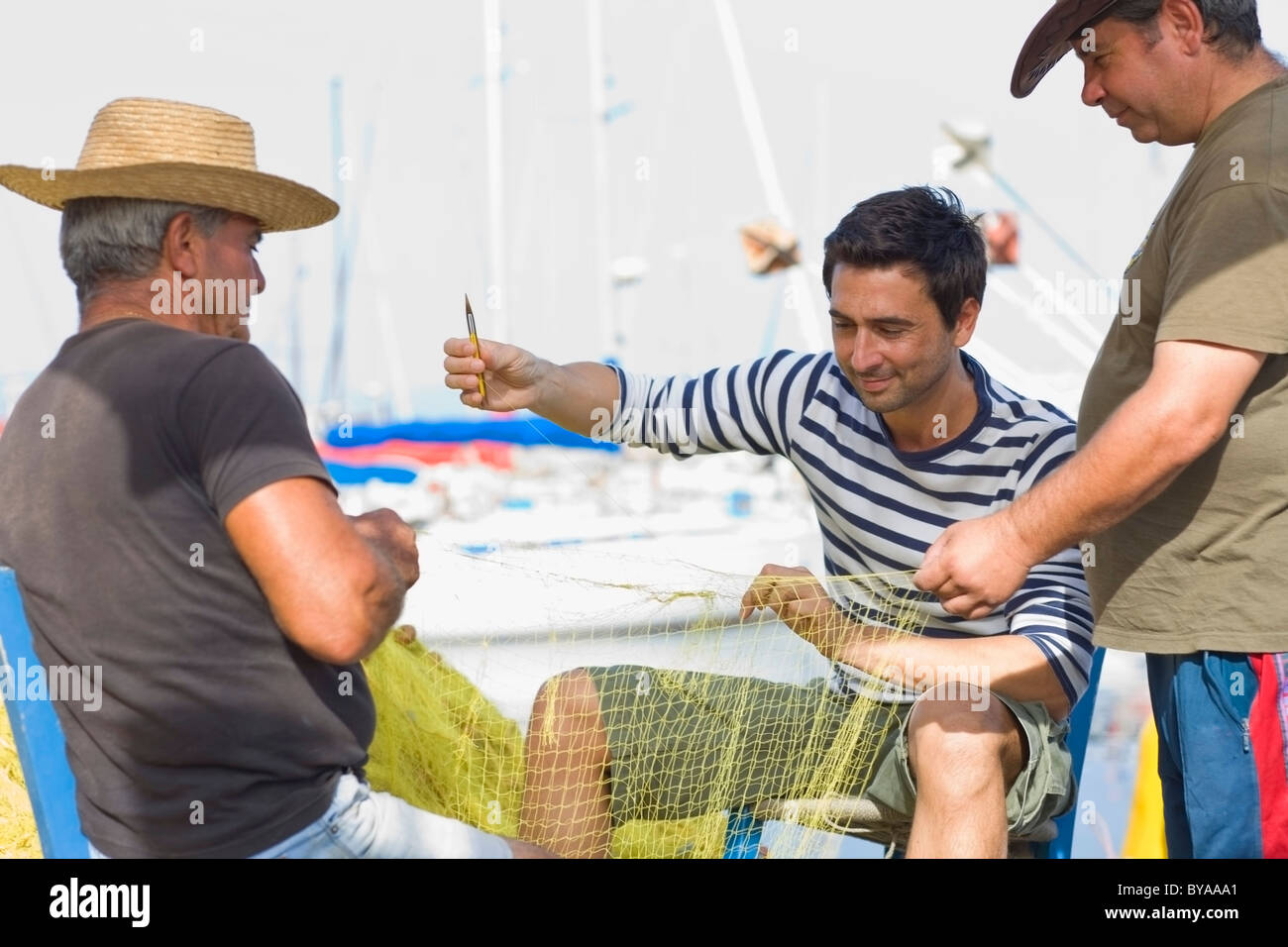 Fisher la préparation de leur bénéfice net Banque D'Images