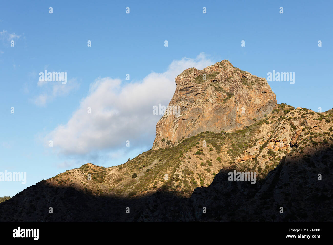 Roque Cano Montagne en Vallehermoso, La Gomera, Canary Islands, Spain, Europe Banque D'Images