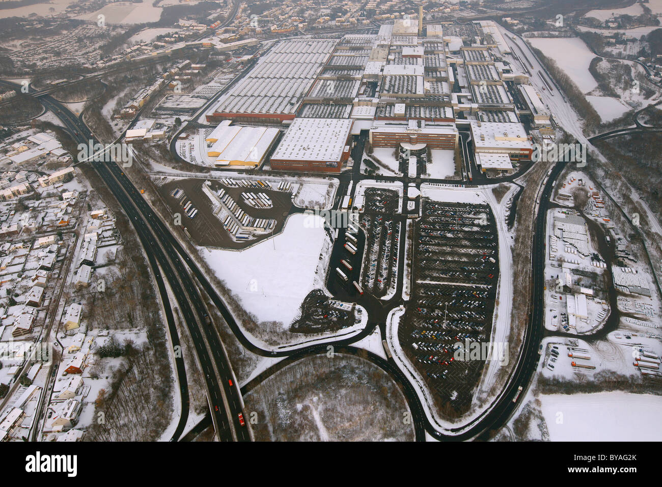 Vue aérienne de l'usine Opel, GM, Bochum, Rhénanie du Nord-Westphalie, région de la Ruhr, Allemagne, Europe Banque D'Images
