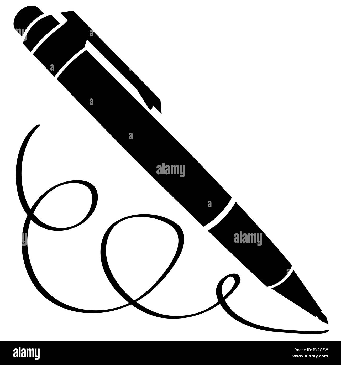 écrire avec un crayon Banque d'images noir et blanc Alamy