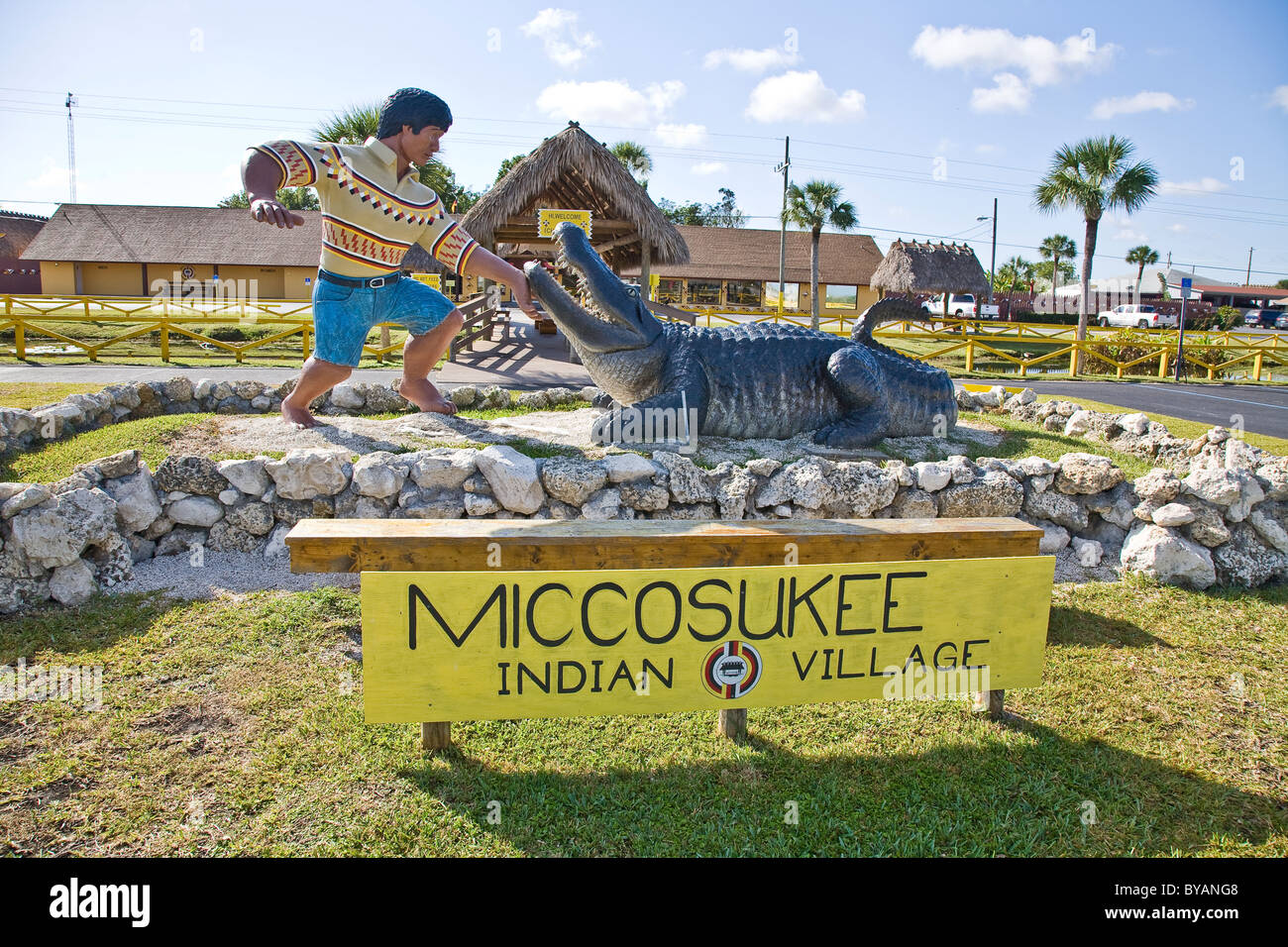 Village indien Miccosukee, Florida, USA Banque D'Images