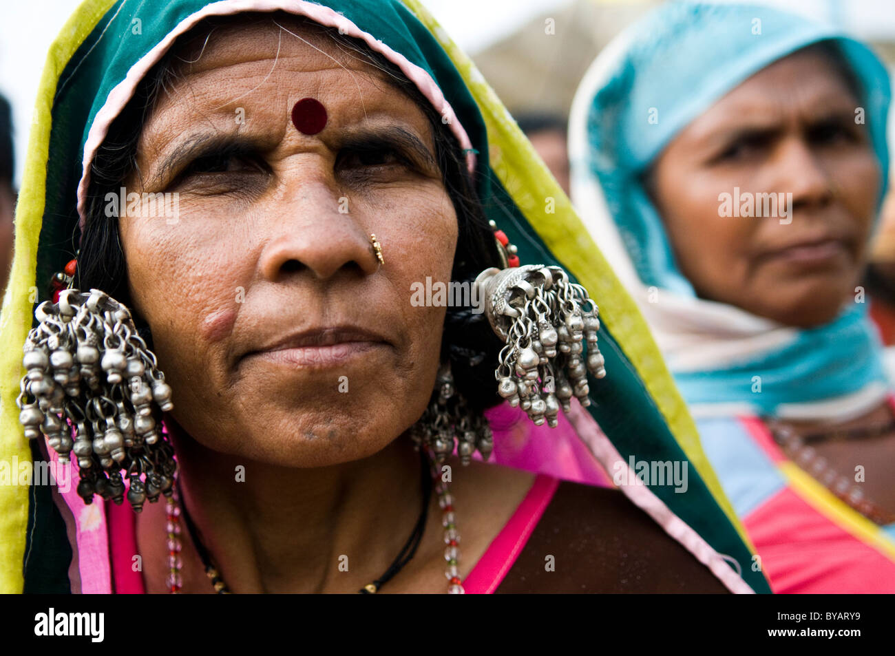 Femme de la tribu , Maharashtra en Inde. Banque D'Images