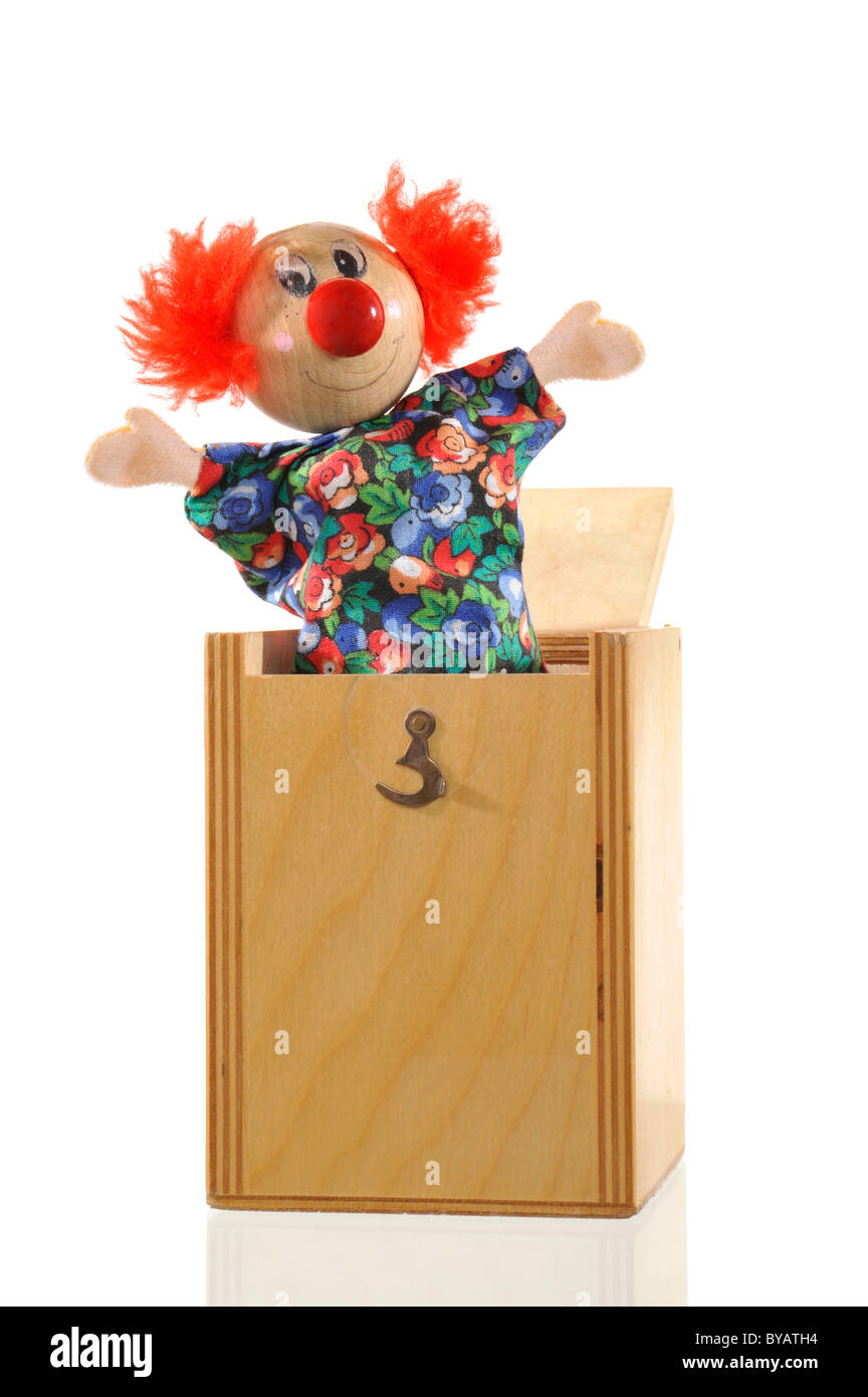 Jack-in-the-box, image symbolique pour une surprise Banque D'Images