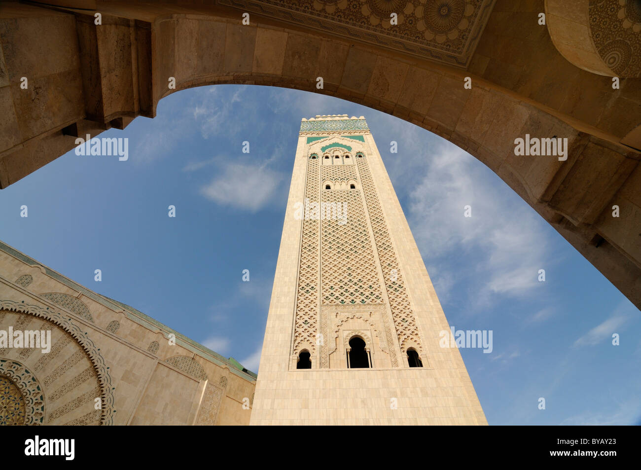 Mosquée Hassan II à Casablanca, Maroc, Afrique Banque D'Images