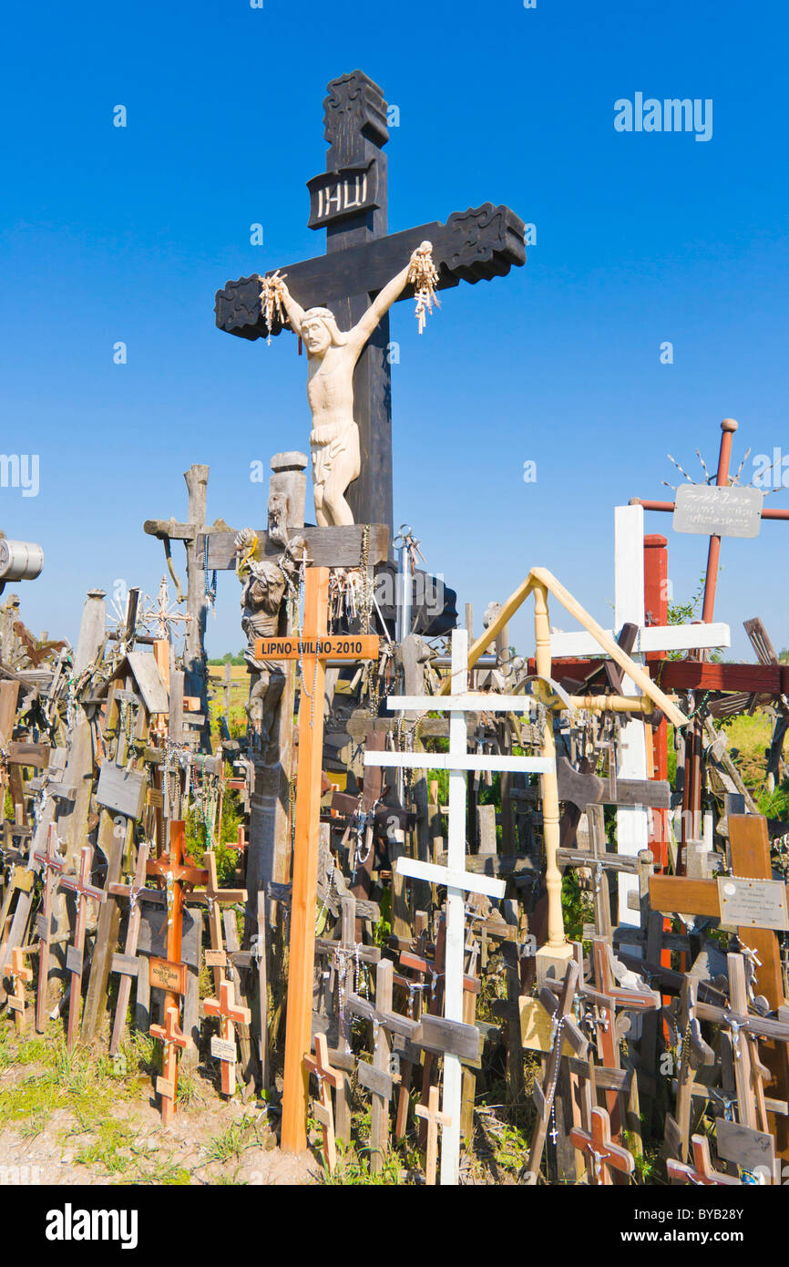 Kriziu kalnas, La Colline des Croix, un site de pèlerinage, 12 km au nord de la ville de Kaunas, Lituanie, dans le Nord de l'Europe Banque D'Images