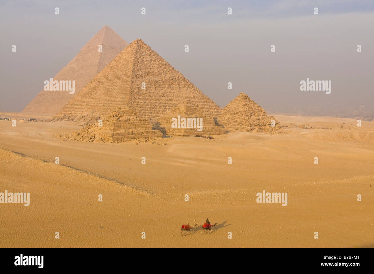 Pyramides de Gizeh, Giza, Egypte, Afrique Banque D'Images