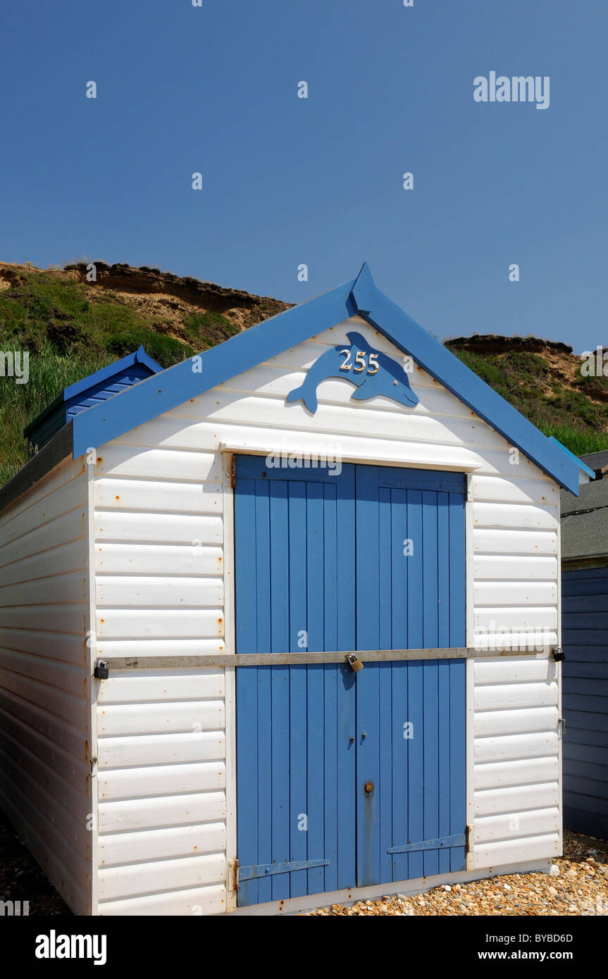 Cabines de plage en southengland coast UK Angleterre europe Banque D'Images