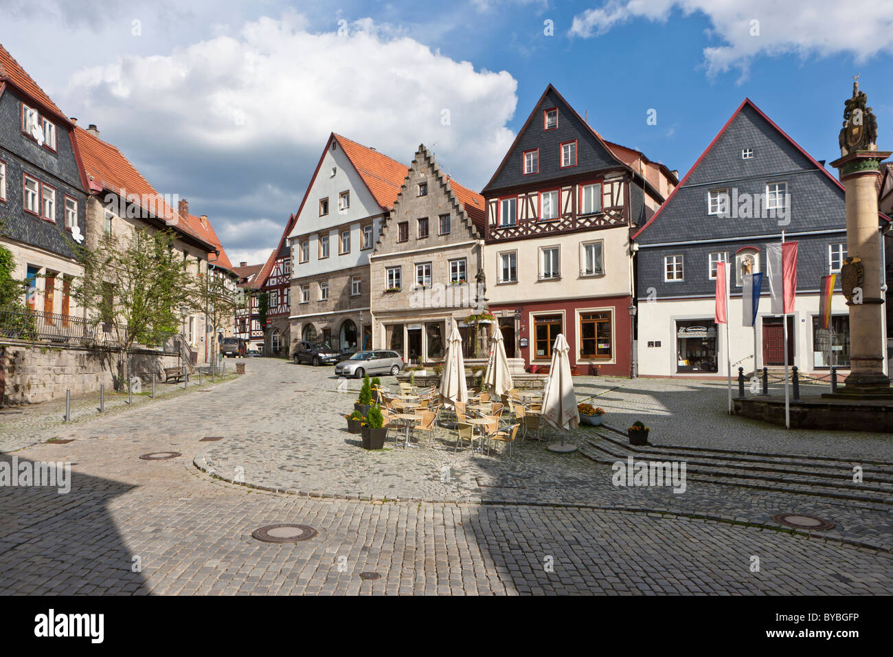 Place du marché, Kronach, Haute-Franconie, Bavaria, Germany, Europe Banque D'Images