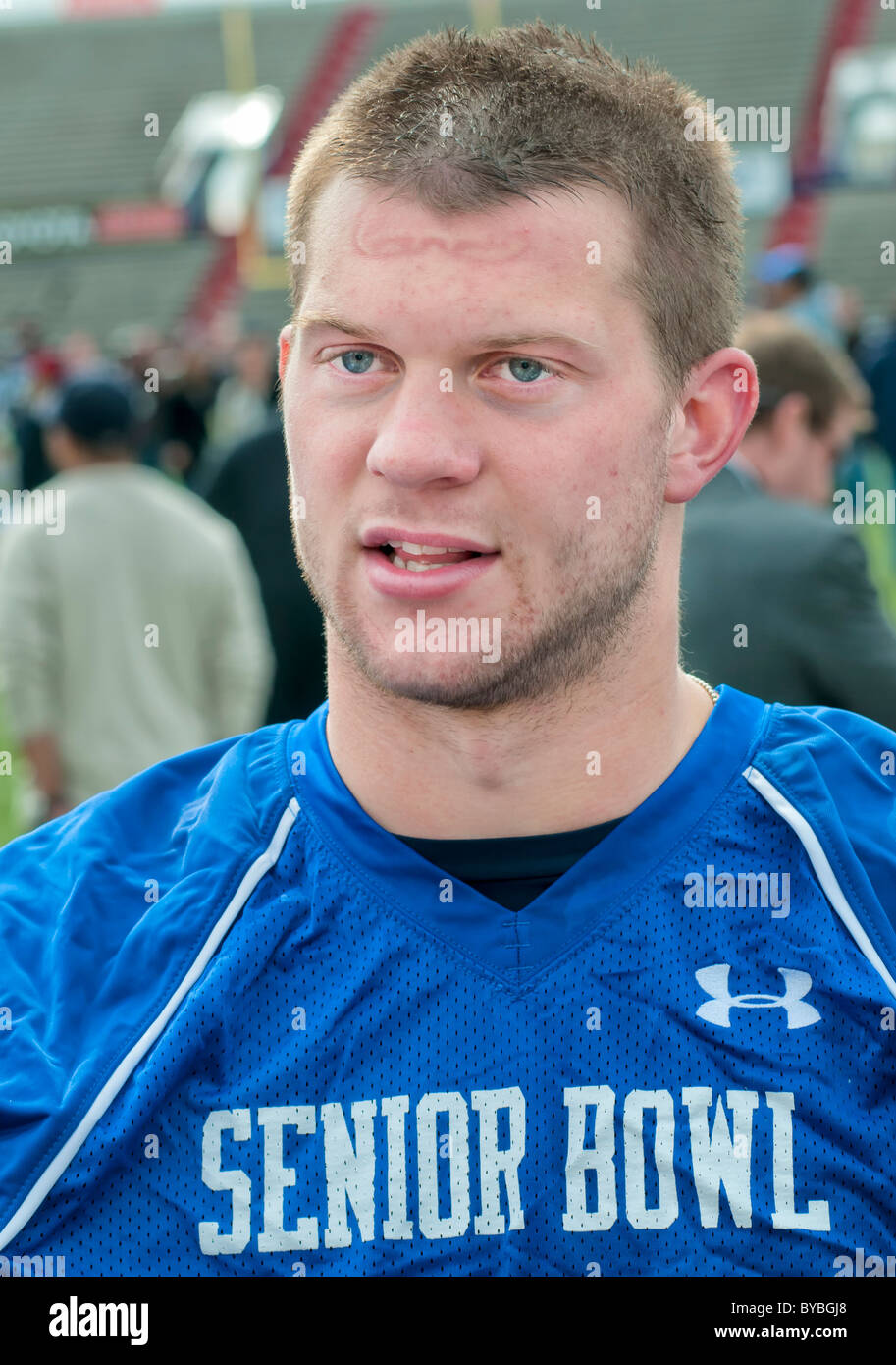 Jake Locker, 2011 Bol principal pratique, Mobile, Alabama. Banque D'Images