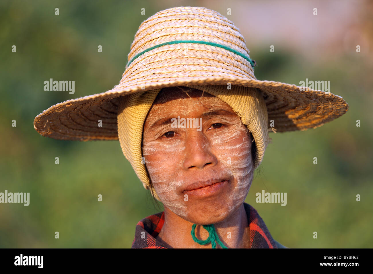 La Birmanie, Myanmar, Birmanie,20100223, une fermière Banque D'Images