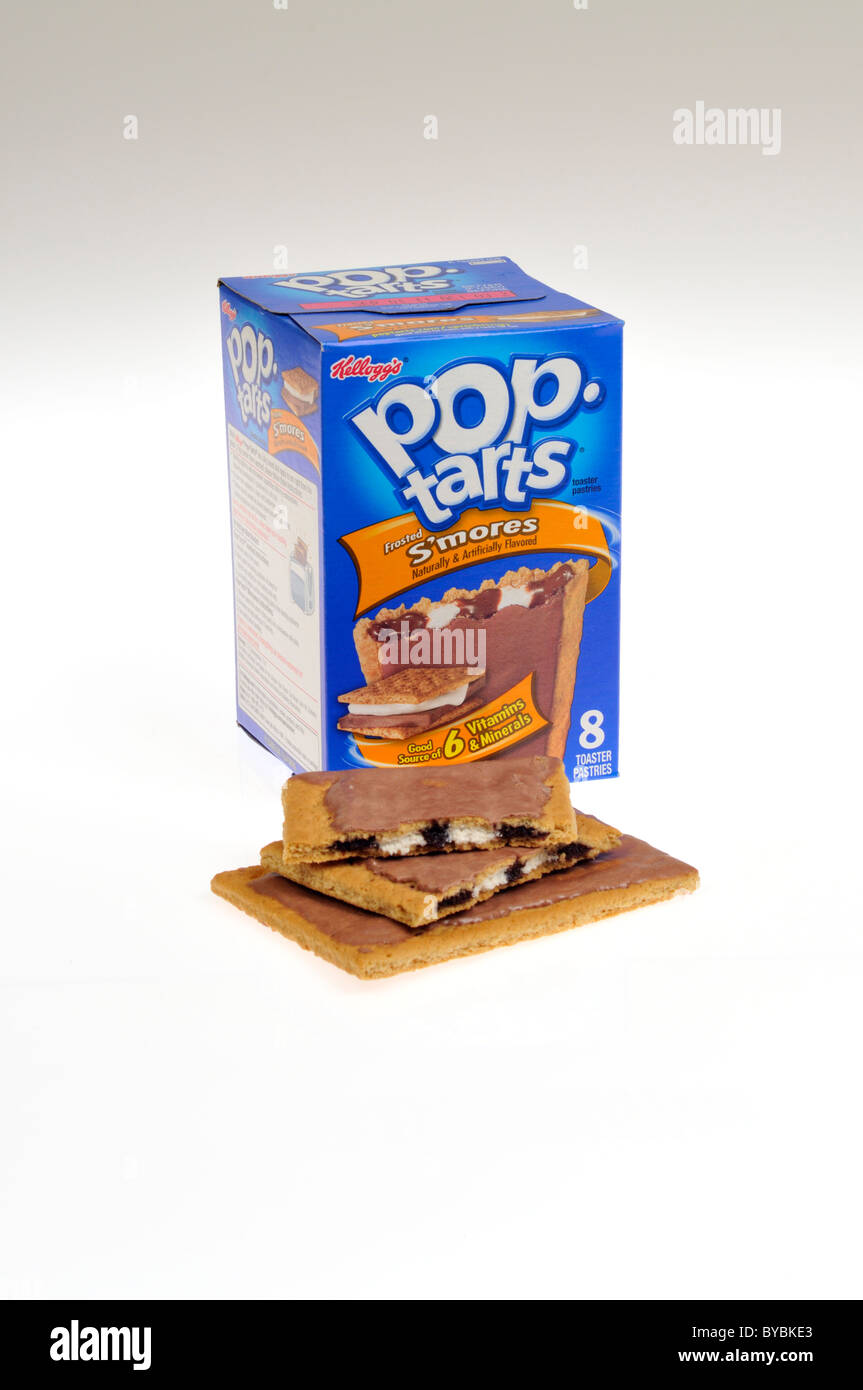 Fort de Kellogg's s'mores Pop-Tarts sur fond blanc dentelle Banque D'Images