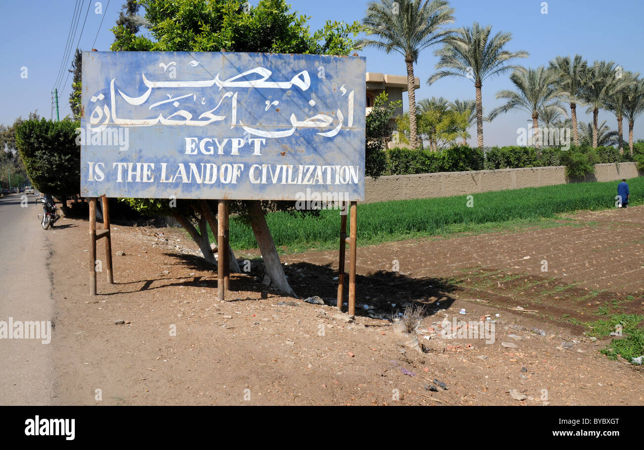 L'Égypte, terre de civilisations sign Banque D'Images