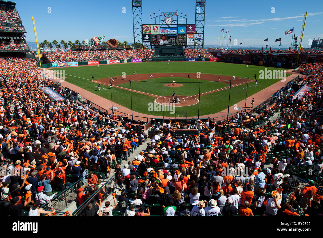 AT&T Park, San Francisco Giants jeu, San Francisco, CA. Banque D'Images