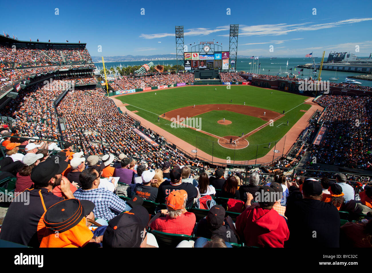 AT&T Park, San Francisco Giants jeu, San Francisco, CA. Banque D'Images