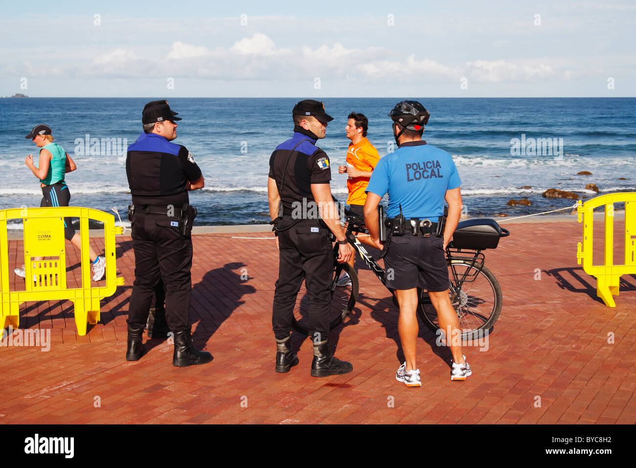 Les policiers espagnols. Banque D'Images