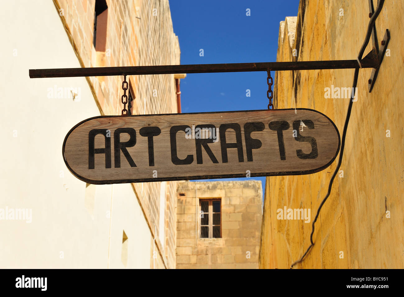 Artisanat d'art inscrivez-vous à la citadelle de Gozo, à Malte Banque D'Images