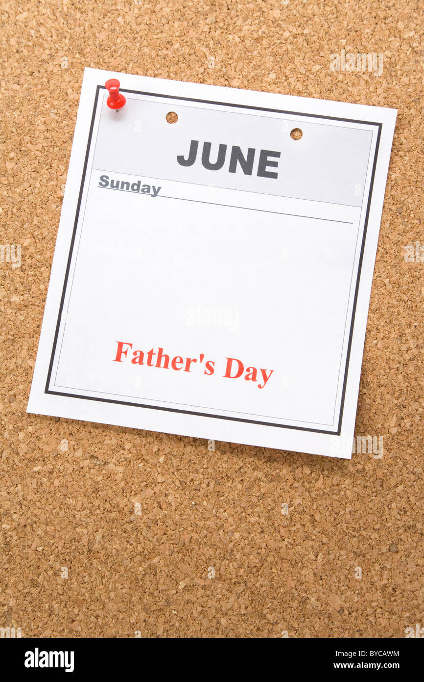 Le jour de père, date du calendrier en juin pour le fond Banque D'Images