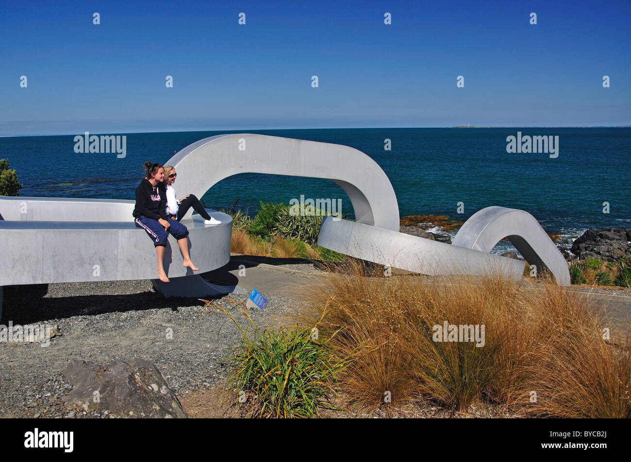 La chaîne de Stirling, Sculpture Bluff Point, Bluff, Southland, Région de l'île du Sud, Nouvelle-Zélande Banque D'Images