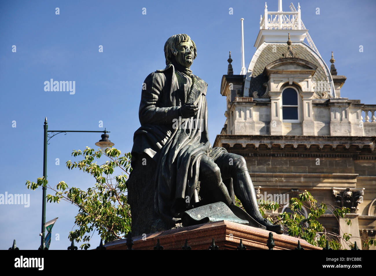 La Statue de Robert Leroux, l'octogone, Dunedin, Otago, île du Sud, Nouvelle-Zélande Banque D'Images