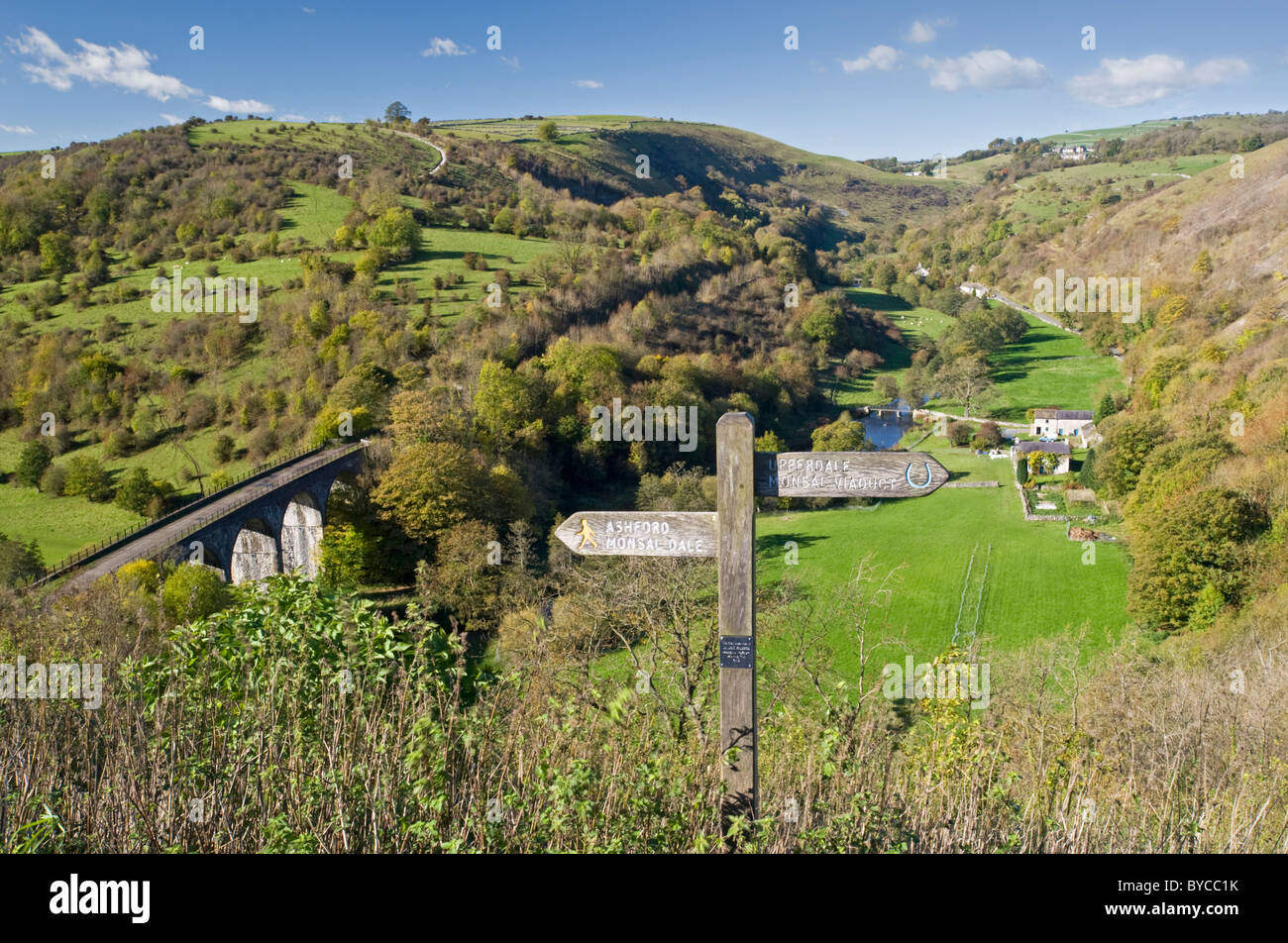 Dale Monsal Head de Monsal, parc national de Peak District, Derbyshire, Angleterre, RU Banque D'Images