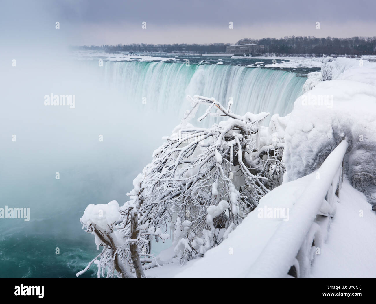 Niagara Falls cascade pittoresque Horseshoe en hiver. L'Ontario, Canada. Banque D'Images